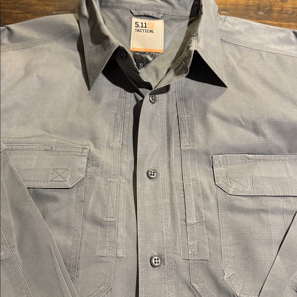 5.11 Tactical Gray Button Down Shirt-XXL - Picture 3 of 11